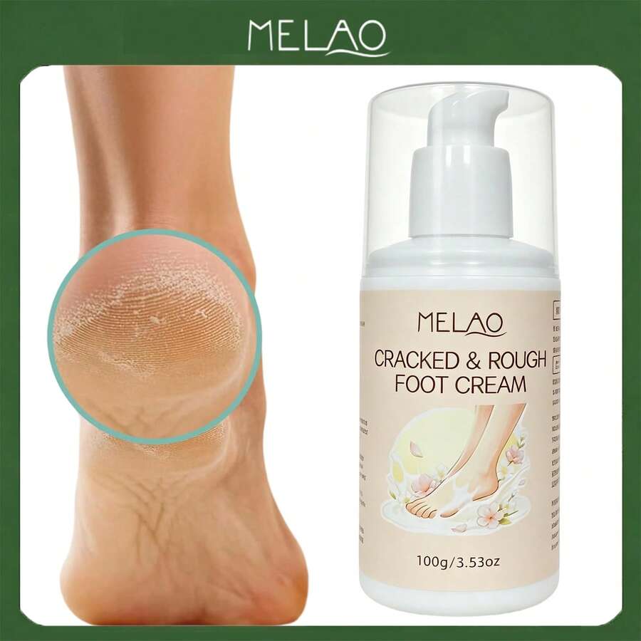 MELAO 龜裂粗糙足部修護霜 100g/3.53oz,深層保濕修復足部乳液,適用於乾燥龜裂腳跟,軟化繭皮並舒緩粗糙乾燥足部肌膚 - 100克 - 查看 1
