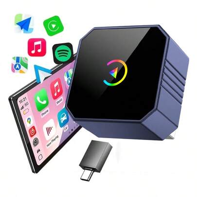 Adaptador inalámbrico para coche 2 en 1 CarPlay y Android Auto, modelo 2026, compatible con dispositivos iOS y Android, Plug and Play, conexión rápida, sin retrasos, adaptador inalámbrico.