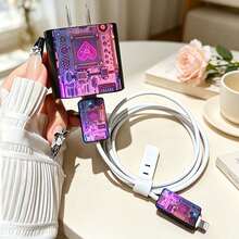 1 Set Leopard Lips Design Apple Data Cable Charger Protective Cover, Compatible With Apple 18-20W Charger, Anti-Breakage And Anti-Scratch Protective Case - Multicolor - View 9