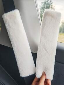 2pcs Winter Warm Fleece Shoulder Pads, Warm Anti-Chafing Seat Belt Covers, Car Accessories - A - View 1
