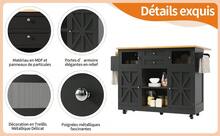 Kitchen Island With Worktop, Buffet With Shelves And Drawers - Black - Black - View 2