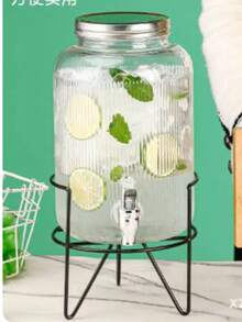The Glass Jug Bucket With Tap Water Dispenser Glass Juice - View 7