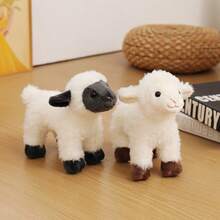1pc Cute Cartoon Lamb Plush Doll, Soft Skin-Friendly 3D Little Goat Sofa Pillow For Living Room, Bedroom, Bay Window Decor, Gift For Best Friend Birthday, Photo Prop, Home Decor, Mother's Day, Halloween, Children's Day Gift - Multicolor - View 13