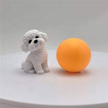 A Cute Curly-Haired Puppy Mini Figurine - Posable JointedWith Movable Limbs, Chibi Collectible Suitable For Desk Decor,Tabletop Display, Gift For Dog Lovers - Multicolor - View 4