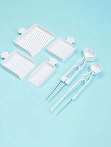 7/3pcs Cute Cat Paw Transparent Melt Bead Sorting Tray And Tweezers Set, DIY Mini Bead Alignment Tool And Tweezers Kit, Jewelry Making And Craft Storage, DIY Handmade Craft Supplies - Multicolor - View 10