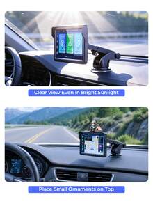 REMAX 7英吋HD無線CarPlay與Android Auto觸控螢幕，語音控制、藍牙、AUX與FM音訊，可延伸可旋轉支架，儀表板或擋風玻璃安裝，亮度可調，內建喇叭，汽車配件，汽車必需品，汽車用品 - 7吋 - 查看 9