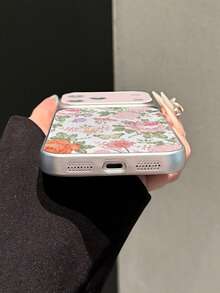 1件裝 粉色玫瑰花蝴蝶七星瓢蟲電鍍霧面銀邊荔枝皮紋手機殼 全包覆 2mm 防震創意精準孔位 凸起大視窗 Instant 17 鏡頭 軟殼 日常適用於 iPhone 17/17 Pro/17 Pro Max/16/16 Pro/16 Plus/16 Pro Max/15/11/12/13/14/15 Pro/14 Pro/13 Pro/15 Pro Max/14 Pro Max/13 Pro Max - 彩色 - 查看 6