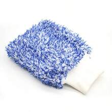 1PC Microfiber Car Wash Mitt Super Absorbent Lint Free Scratch Resistant Car Cleaning Glove For Auto Detailing - A - View 3