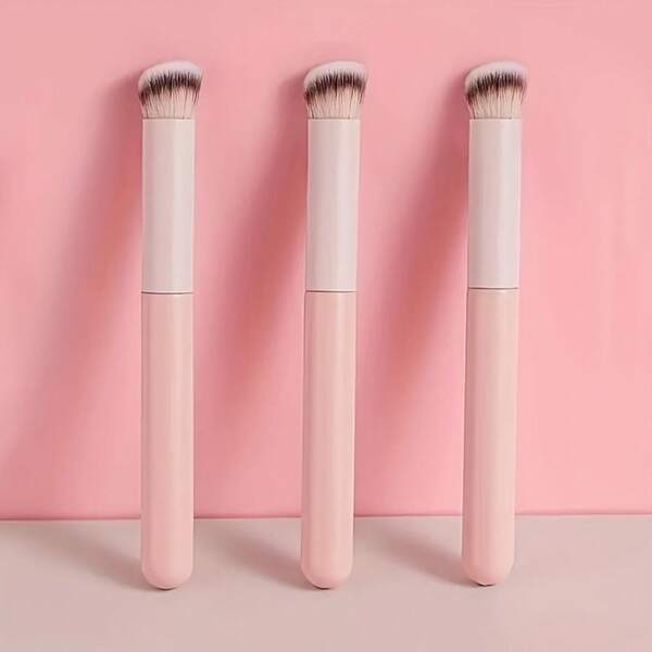 Mini Angled Flat-Top Concealer Brush, Kabuki Nose Contour Makeup Brush, Suitable For Blending, Setting, And Polishing Foundation Liquid And Cream Products, Small Professional Cosmetic Foundation Brush