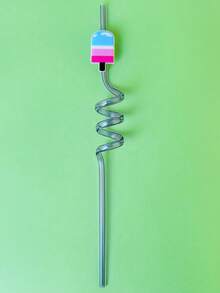 8pcs Reusable Tropical Straws | Reusable Spiral Straws | Hawaiian Tropical Rainforest Theme, Suitable For Summer Beach, Poolside And Birthday Parties, With Palm Tree, Ice Cream And Pineapple Tropical Decorations - View 20