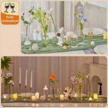 Candle Holders, Glass Vases, Transparent Hydroponic Glassware, Wedding Decorations - RMC0614-a - View 4