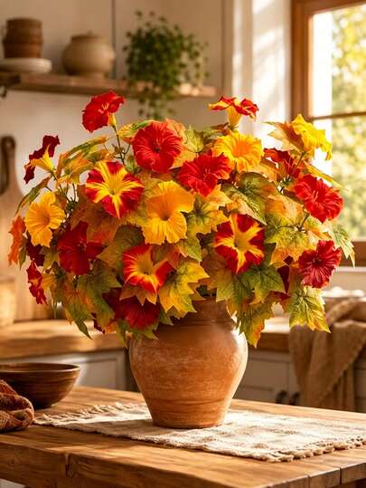 16/8/1 peça Glória-da-Manhã Artificial de Outono, Adequada para Decoração Interior e Exterior, Decoração de Casa, Decoração de Quarto, Sala de Estar e Tampo de Mesa, Decoração de Vaso, Decoração Floral de Jardim e Quintal, Decoração de Varanda, Decoração de Festa, Halloween, Decoração de Outono