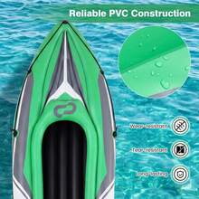 11.5 FT Tandem Touring Kayak With Aluminum Paddles For Adults Fishing Lake River - Green - View 3