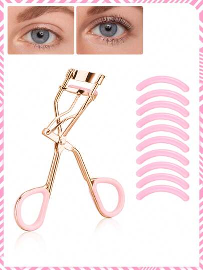 11pcs/10pcs/1pc Professional Eyelash Curler, Long-Lasting Use, Longer And Fuller Lashes - Easy To Use And For Eyes, Eyelash Curler, Effortless Shaping Without Pinching, Curling Lashes, Makeup Tools, Beauty Tools, Travel Portable, Vanity Essential