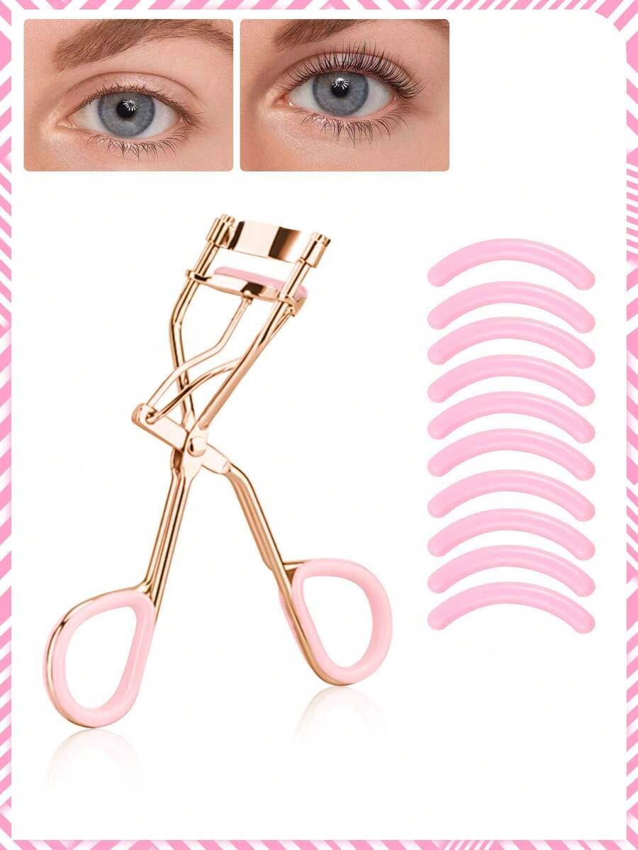 11pcs/10pcs/1pc Professional Eyelash Curler, Long-Lasting Use, Longer And Fuller Lashes - Easy To Use And For Eyes, Eyelash Curler, Effortless Shaping Without Pinching, Curling Lashes, Makeup Tools, Beauty Tools, Travel Portable, Vanity Essential