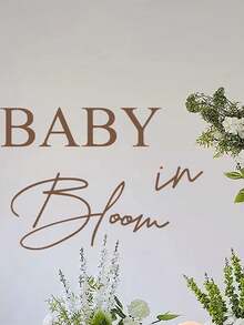 1 捲嬰兒洗禮派對裝飾自黏貼紙「Baby In Bloom」嬰兒性別揭曉拍照背景貼紙 - 彩色 - 查看 1