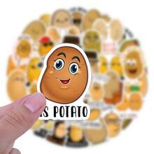 Cartoon Potato Stickers, Arts & Crafts, For Decorating Stationery, Water Bottles, Luggage, Refrigerator, Skateboard, Guitar - 1 Set - View 4