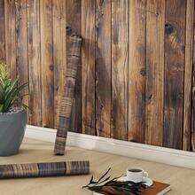 1 Roll 45cm Wide Faux Wood Grain Wallpaper, Multiple Styles Available, Suitable For Home Decor - Faux Wood Grain - View 2
