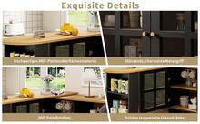 360° Rotating Sideboard, Modern, Multifunctional For Living Room/Dining Room - 黑色 - 查看 8