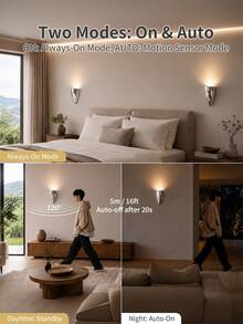 1pc Adhesive Motion Sensor LED Wall Light, Wireless Battery Operated Night Light With Dusk To Dawn Sensor And Night Mode, Minimalist Rechargeable Mini Corner Light, Decorative Wireless Sensor Wall Lamp For Hallway, Bedroom - 彩色 - 查看 4