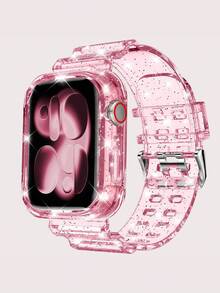 2合1水晶透明運動錶帶與防撞保護殼，相容 38mm 40mm 41mm 42mm 44mm 45mm 46mm 49mm，果凍框保護殼 + 舒適替換腕帶，適用於 11/10/9/8/7/6/5/4/3/2/1/SE Ultra 女款/男款，不含手錶與螢幕玻璃 - 一體錶帶 - 查看 25