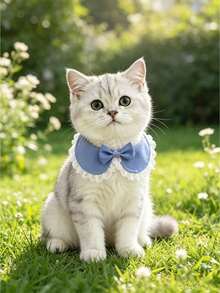1pc Adjustable Bow Tie Collar For Dogs And Cats, Puppy Bow Tie Collar, Lace Bow Tie, Pet Cat Holiday Wedding Decoration Accessory, Suitable For Small And Medium Dogs - Multicolor - View 2