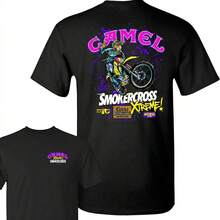 SmokerCross Xtreme T-Shirt Neon Motocross Graphic Tee For Dirt Bike Fans Retro 90s Motorcycle Racing Cotton Shirt For Men Gifts Streetwear,Y2K, - Black - View 3