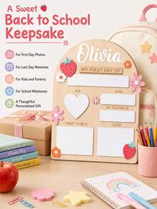 Personalized First Day Of School Sign Customizable Text Writable Photo Prop Commemorative Board Record Growth Classroom Decoration - Multicolor 4 - View 7