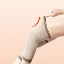 Warm Soft Skin-Friendly Leg Warmers, Joint Protection, Ribbed Design, Hand Wash Only, Warm Knee Protection, Ribbed Knit Design - Multicolor - View 4