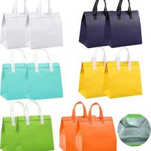 5 Pieces Multicolor Blank Fabric Hand Tote Organizer Bags, Portable Reusable Handheld Storage Pouches For Holiday Travel Wedding Party Small Item Decor Packaging - View 3