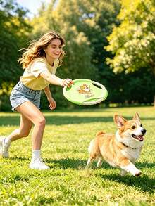 Customized Pet With Pet Name, Thick Material For Dog Teeth, Rope Handle For Tug-Of-War, Suitable For All Dogs And Cats, Outdoor Throwing Training, Chewing And Interactive Play, Practical Pet Toy Gift For Pet Owners On Birthdays And Holidays, Pet Dog Training Outdoor Sports Toy - Multicolor - View 6