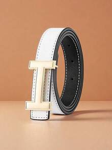 1pc Fashion Reversible Leather Belt For Women, Equipped With Gold Alloy Buckle, Double Sided Usable, Perfect Match For Daily Pants And Skirts - 2 - View 12