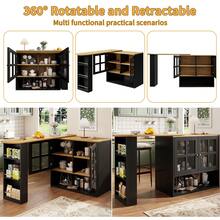 360° Rotating Sideboard, Modern, Multifunctional For Living Room/Dining Room - 黑色 - 查看 7