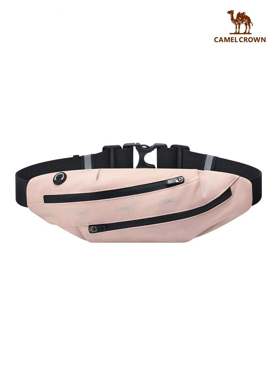 CAMEL CROWN Unisex Multi-Function Sports Waist Bag & Crossbody Chest Bag, Large Capacity Fitness Gear, Suitable For Outdoor Running And Morning Jogging - Rose Pink - View 1