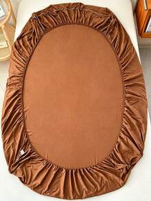 Camel Color Brushed Skin-Friendly Soft Comfortable 3 PiecesBed Sheet Set - Rust Brown - View 7