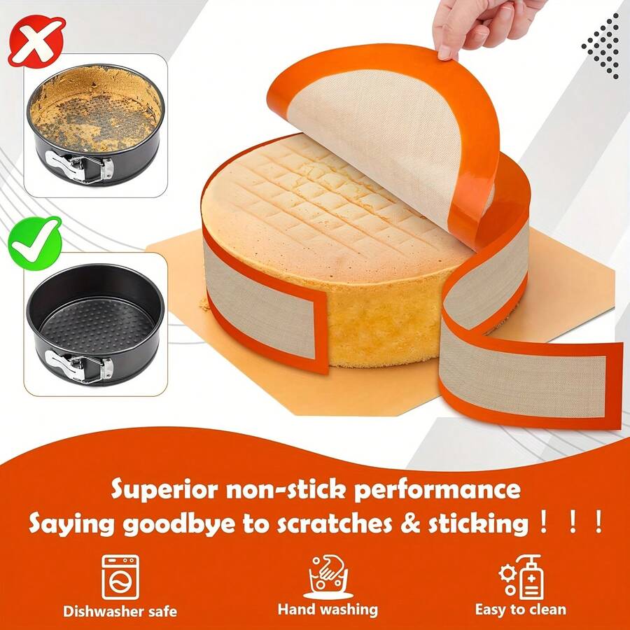 1 Set Reusable Silicone Baking Mat, High Temperature Resistant Non-Stick Pastry Baking Mat, Easy To Clean And Washable Kitchen Cooking Baking Accessory, Suitable For Oven Baking - Multicolor - View 1