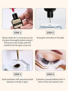 Premium 0.5s Quick Dry Eyelash Extension Glue 5ml, Luxury Low Odor Mink Lash Adhesive, Ultra Strong Bond Lasts 6-8 Weeks - Black - View 5
