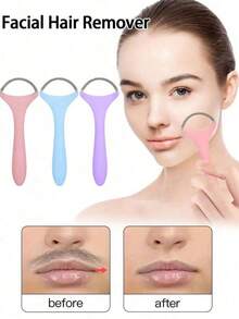 1pc Painless Facial Hair Remover - Portable Spring Roller Hair Removal Tool With Built-In Spring, Lightweight Hair Removal Tool, Suitable For Men And Women, For Lips, Chin, Face, Neck, Arms And Legs, Wax Hair Removal, Shaver For Women, Facial Razor - Multicolor - View 1