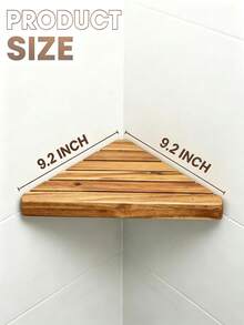 Wooden Triangle Corner Shower Caddy, No Drilling Required, Suitable For Bathroom Tiles - View 5