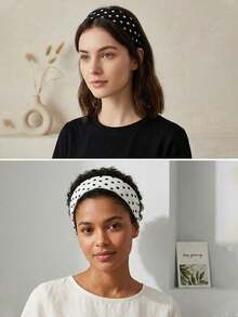 1/3/5/7pcs Polka Dot Headbands, Women's Wide Elastic Headband, Non-Slip Soft Elastic Hair Tie, Suitable For Summer Yoga, Fitness, Sports, Daily Wear, Fashion Hair Accessory, Also Suitable For Holidays, Travel, Festivals, Birthdays And Other Occasions - Multicolor - View 6