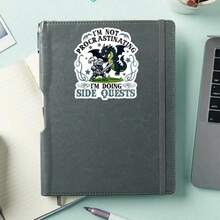 1/2/5pcs Funny Gamer Knight Dragon Vinyl Stickers,"I'm Not Procrastinating I'm Doing Side Quests",Cute Cartoon Medieval Warrior Dragon,Suitable For Laptop,Water Bottle,Notebook,Phone Case,Car Window - A - View 3
