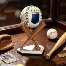 Baseball Softball Display Stand Mini Desktop Bat-Shaped Holder Ball Base Memorial Ornament Sports Decor Storage Perfect Gift For Baseball Fans - View 3