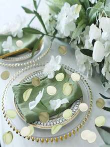 50/100pcs Green Artificial Silk Rose Petals, Suitable For Wedding, Bridal Shower, Party, Aisle Decoration, Confetti, Proposal, Romantic Night, Mother's Day Gift Decoration - A - View 2
