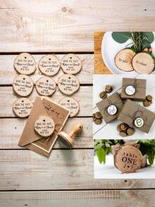 5pcs/10pcs Bulk Round Wood Slices, Undrilled, With Bark, DIY Wood Crafts, Suitable For Hand Painting, Pyrography, Carving, Christmas Tree Decoration, Wedding Gift Tags, Thanksgiving Autumn Tabletop Decor And Making Artistic Coasters - Round Wooden Board - View 9