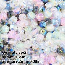 5/10pcs 10/12mm Acrylic Mixed Color Straight Hole Faceted Beads DIY Jewelry Making Necklace, Bracelet, Earrings Handmade Beaded Accessories Materials - Straight-hole Round Bead - View 8