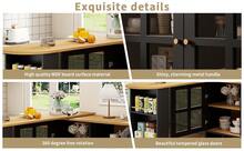 360° Rotating Sideboard, Modern, Multifunctional For Living Room/Dining Room - 黑色 - 查看 2