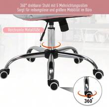 Office Chair, Executive Chair With Ergonomic Padded Backrest, Pink, PU, 59.5 X 60.5 Cm (95-105 Cm) - Pink - View 5