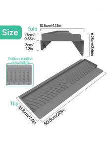 Upgraded Silicone Sink Splash Guard With Strong Suction Cups, Universal Kitchen Sink Side Splash Protector, Suitable For Countertop, No Tools Required Easy Installation Sink Edge Guard Suitable For Faucet And Dishwashing - View 5
