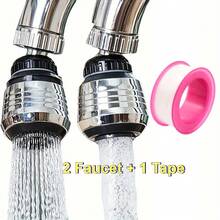1 Set Faucet Aerator, 360° Rotating Water-Saving Faucet Nozzle, Includes Sealing Tape And Universal Adapter, Anti-Splash Faucet Filter, Suitable For Kitchen And Bathroom Sinks, Easy Installation Aerator - 1pc - View 3