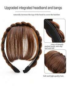 Synthetic Hair Band Bangs Hair Extensions, Longer Sides, Suitable For Women, Natural And Realistic, Black, Brown, Blonde Optional, Halloween - Multicolor - View 3